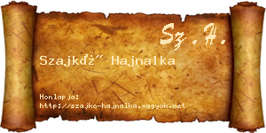 Szajkó Hajnalka névjegykártya