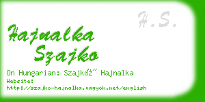 hajnalka szajko business card